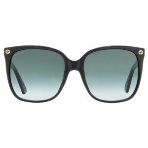 Gucci Square Cat Eye Sunglasses GG0022S 001 Black 57mm 0022